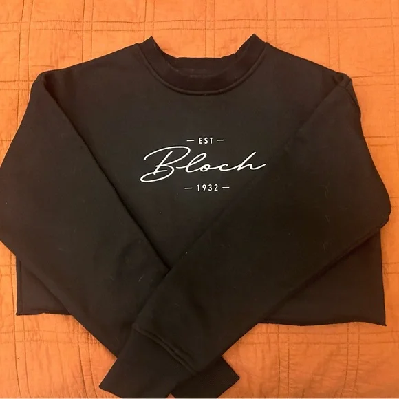 Black BLOCH Cropped Sweatshirt in size XS in Excellent Condition - Picture 2 of 6